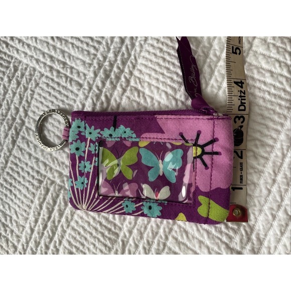 Vera Bradley Womens Butterfly Flowers Fabric Purple ID Holder Coin Purse Small - Picture 7 of 7